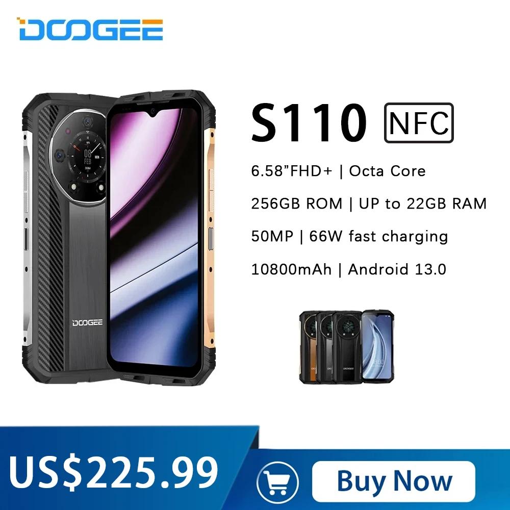 DOOGEE S110 ߰ Ʈ, ȵ̵ 13, 10800mAh, 6.58 ġ FHD Ÿھ, 22GB + 256GB ޴, 66W   ޴ NFC